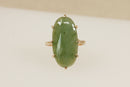 9ct Gold Jade Navette Ring