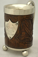 Surma Valley Light Horse, British Indian Army, Wood and Silver Plated Mug, circa 1899.