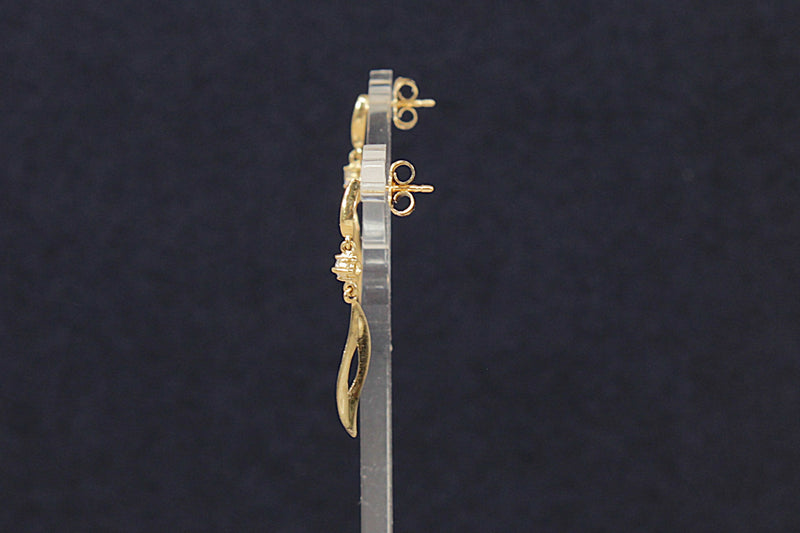 9ct Gold & Crystal Dropper Earrings