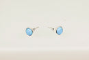 Silver & Blue Opal Ear Studs