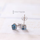 18ct White Gold Blue Topaz Earrings