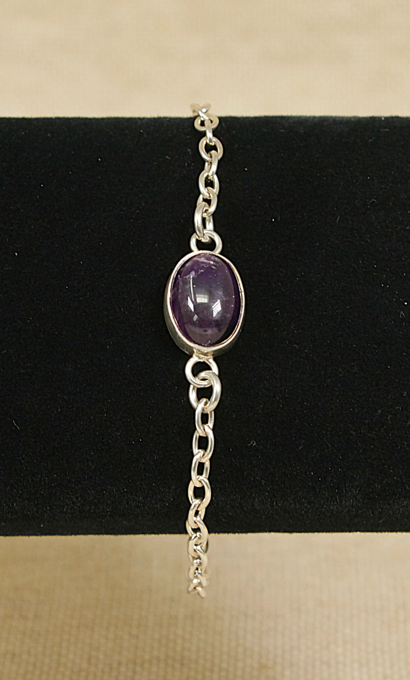 Vintage Scottish Silver Amethyst Bracelet
