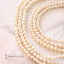 1980's Cultured Pearl 3 Row Necklace on Turquoise & Pearl Clasp