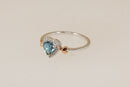 Charming Sterling Silver, London Blue Topaz & Diamond Heart Ring