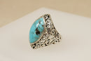 Silver & Large Turquoise Ring
