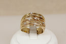 Amazing 9ct Gold & Diamond ‘Brutalist’ Style Statement Ring – Size W