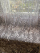Alexandra Victorian period design white or cream cotton lace curtaining off the roll per metre 60" width