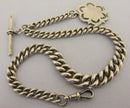 Heavy Antique Solid Sterling Silver Albert Pocket Watch Chain & Fob Bir 1901