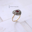 18ct Ruby & Diamond Heart Shaped Cluster Ring