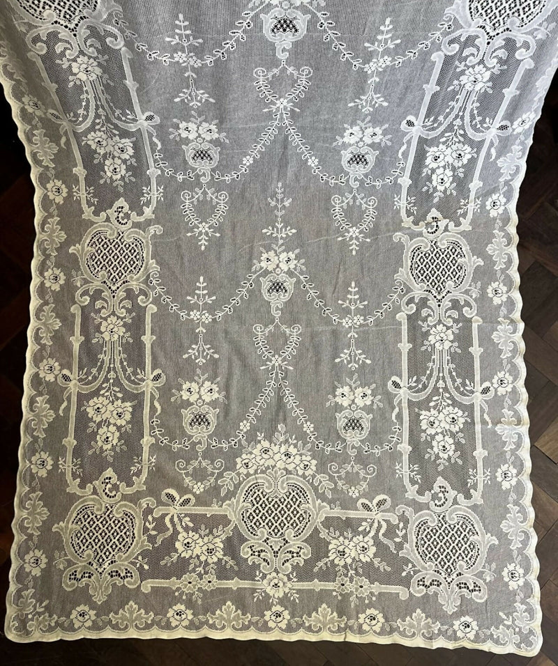 Olivia c1870 period design cotton lace panel readymade 58"/84”