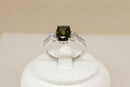 Blingy Silver Green Amethyst & White Topaz Ring
