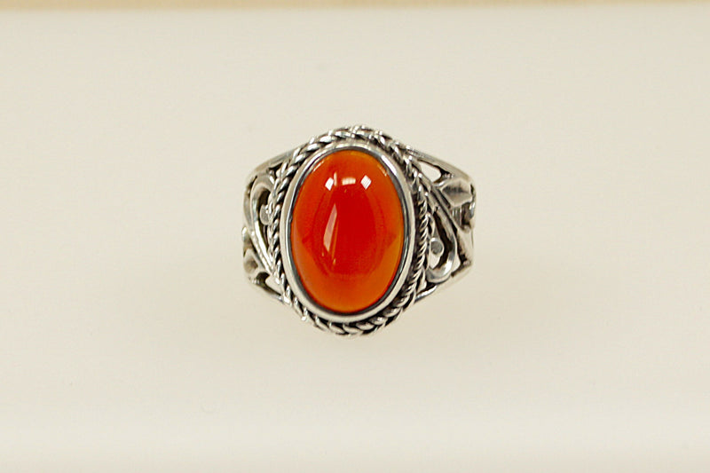 Silver & Carnelian Statement Ring