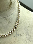 Vintage Balmain Paris Glass Pearl Double Strand Necklace