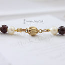 9ct Cultured Pearl & Garnet Necklace
