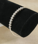 Stylish Sterling Silver & CZ Hinged Bangle – Stamped 925