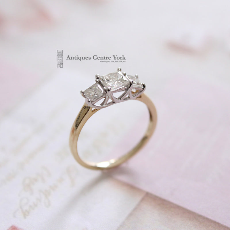 18ct Princess Cut Diamond 1.50cts Three Stone Ring