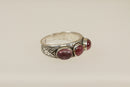 Silver & Pink Tourmaline Trilogy Ring