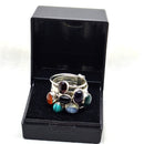 Silver Multi-Gemstone Stacking Ring