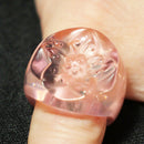 Lalique rose crystal Carambole ring, size M