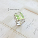 Daniel Swarovski Paris Collection Sterling Silver & Green Synthetic Spinel Statement Ring