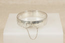 Vintage Solid Sterling Silver Floral Hinged Bangle – Birmingham 1961