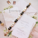Vintage 9ct Gold Chinese Export Mother of Pearl & Onyx Panel Bracelet
