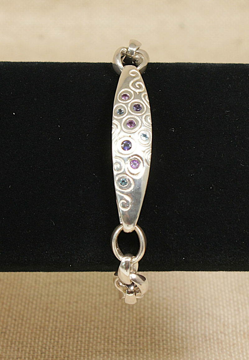 Silver Multi Gem Bracelet by Dower & Hall