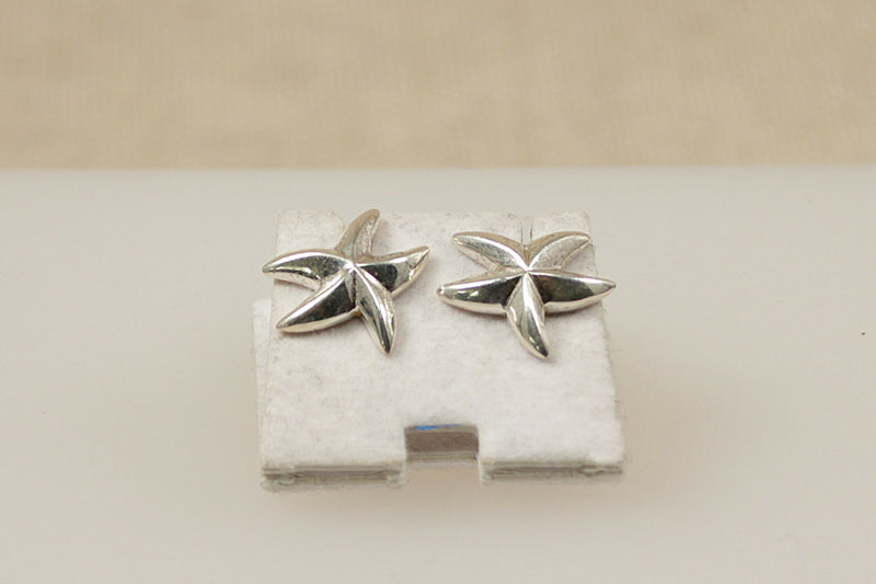 Silver Starfish design Ear Stud Earrings