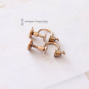 Pair Antique 15ct Gold Earring Fittings by Child & Child
