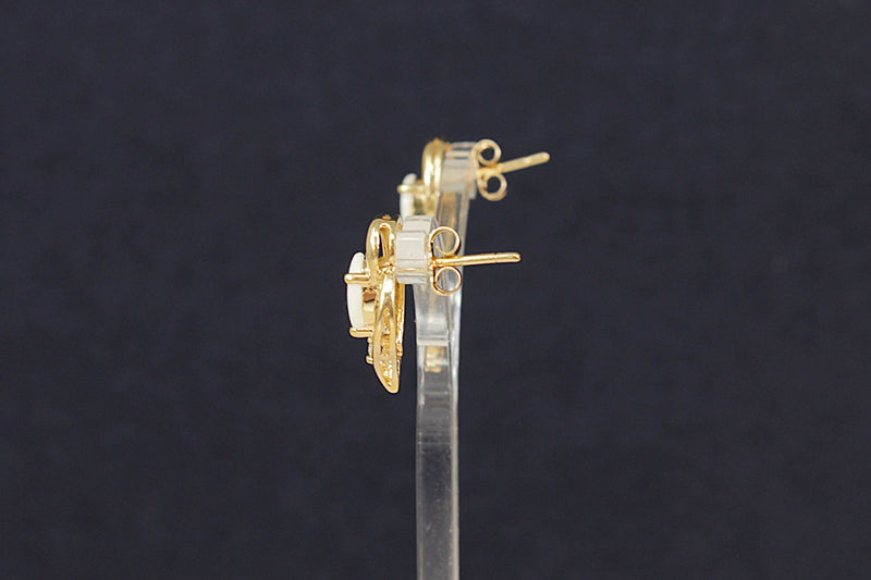 9ct Gold & Fire Opal Earrings