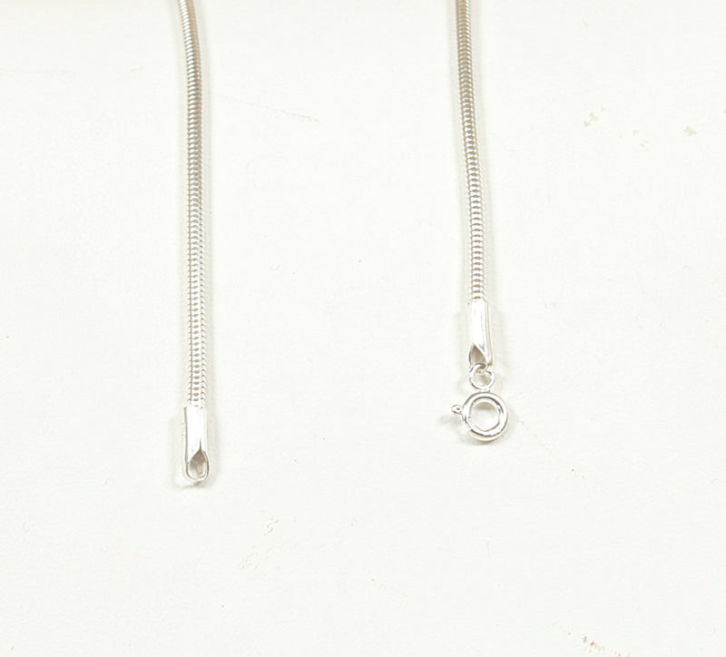 Silver & Sapphire ‘Brutalist’ Style Pendant & Chain