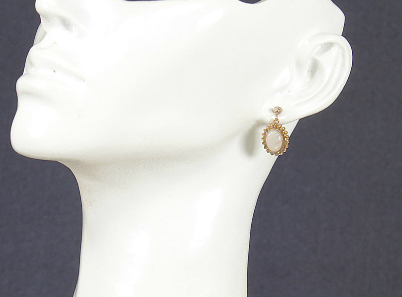 9ct Gold & Fire Opal Earrings
