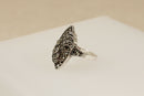 Art Deco Silver & Marcasite Navette Ring