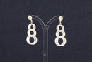 Silver Triple Hoop Dropper Earrings