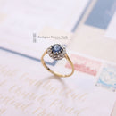 Edwardian Style 18ct Sapphire & Diamond Cluster