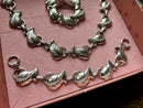 Scandinavian Modern Mid Century Sterling Silver Danecraft Leaf Necklace Bracelet & Brooch Set