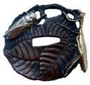 Japanese Tsuba Okimono, with Applied Preying Mantis and Fly.