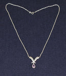 Elegant Sterling Silver & Amethyst Necklet – Adjustable 16 to 17¾ Inches