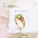 18ct Peridot & Diamond Three Stone Cluster Ring