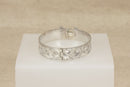 Beautiful Vintage Solid Silver Floral Engraved Hinged Bangle – Birmingham 1972