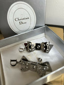 Vintage Christian Dior Bow Earrings – Silver Plated Screw Back Clip Earrings with D Charms and CD Box