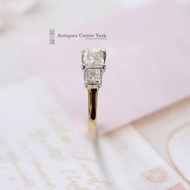 18ct Princess Cut Diamond 1.50cts Three Stone Ring