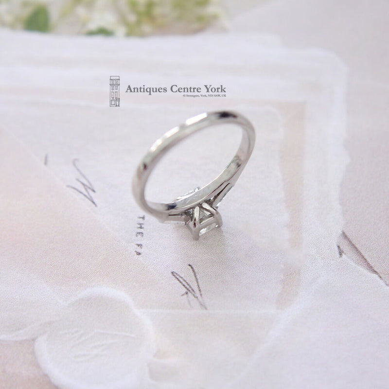 Platinum Emerald Cut Diamond 0.96ct Solitaire Ring