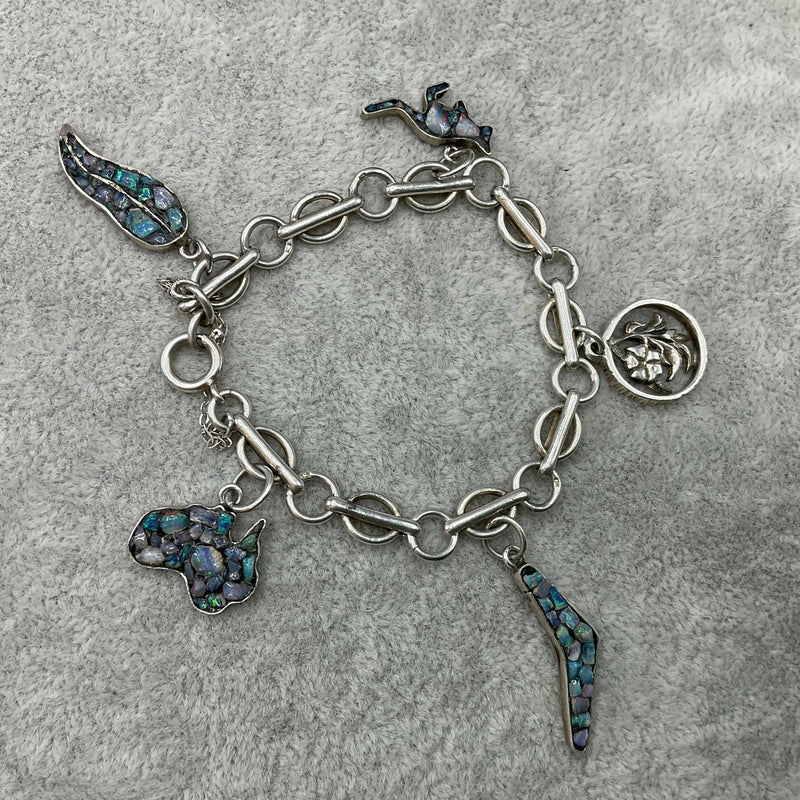 Australian silver and opal bracelet