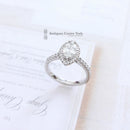 18ct White Gold Marquise Diamond Halo Cluster Ring 1.08ct