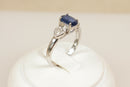9ct White Gold Sapphire & Diamond Ring