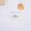 Vintage 18ct Emerald & Diamond 3 Stone Ring