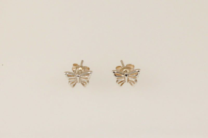 Silver Butterfly Ear Studs