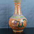 Chinese enamelled porcelain bottle vase