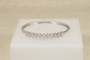 Stylish Sterling Silver & CZ Hinged Bangle – Stamped 925